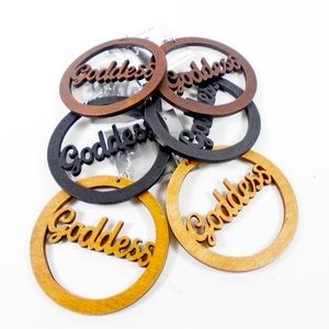 “Goddess” Wood 3 Pair Earrings